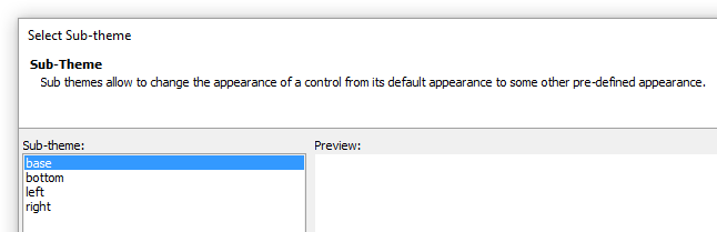 Tab sub-theme options
